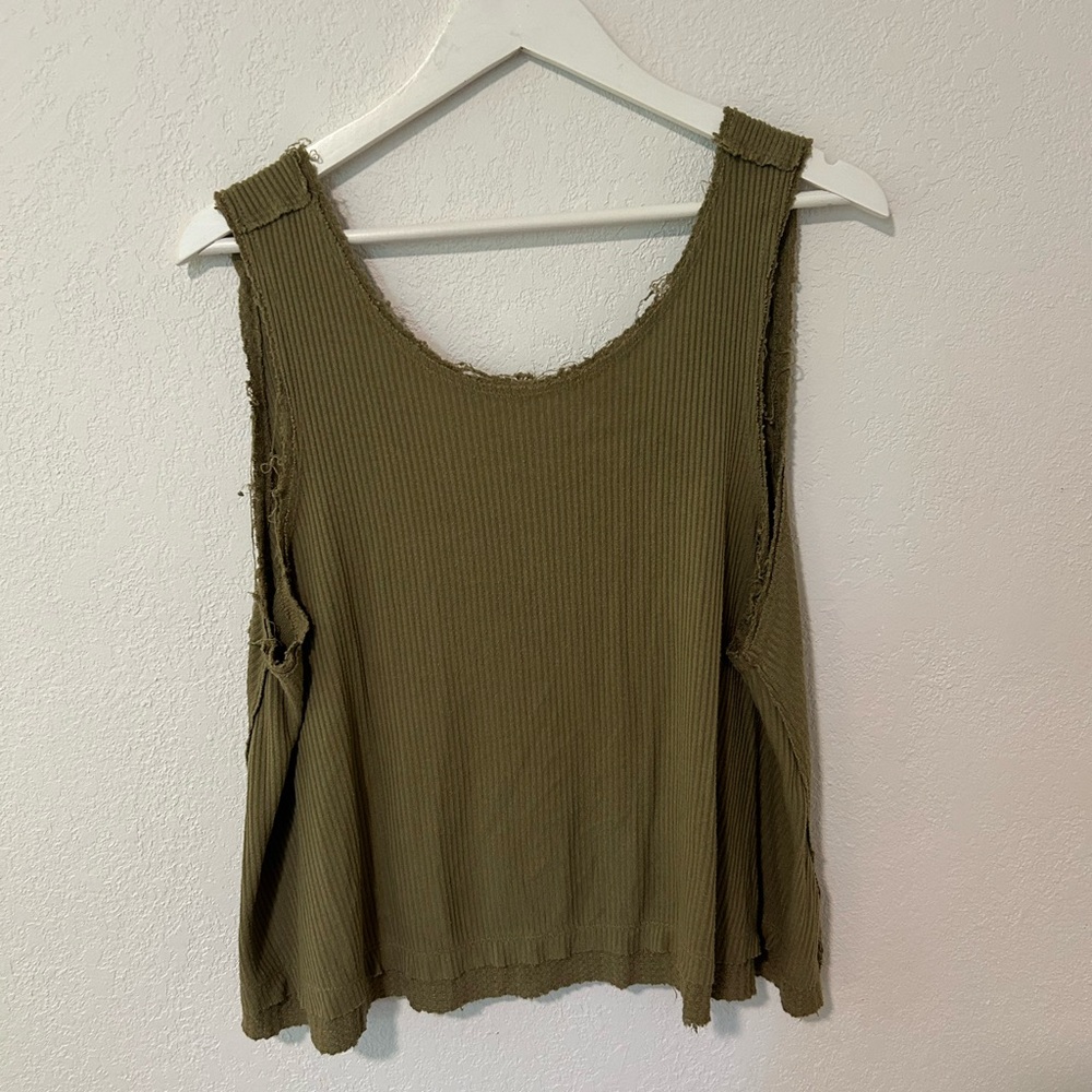 We The Free Green Tank Top Sleeveless Casual